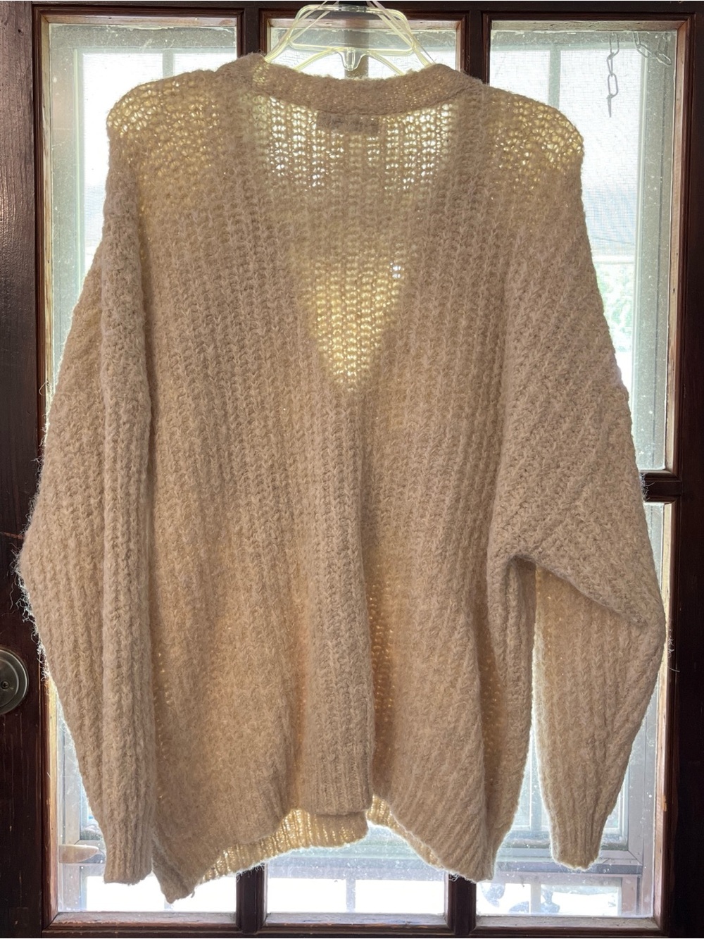 Arizona Jean Company Cream Open-Knit Button Cardigan - Picture 3 of 4